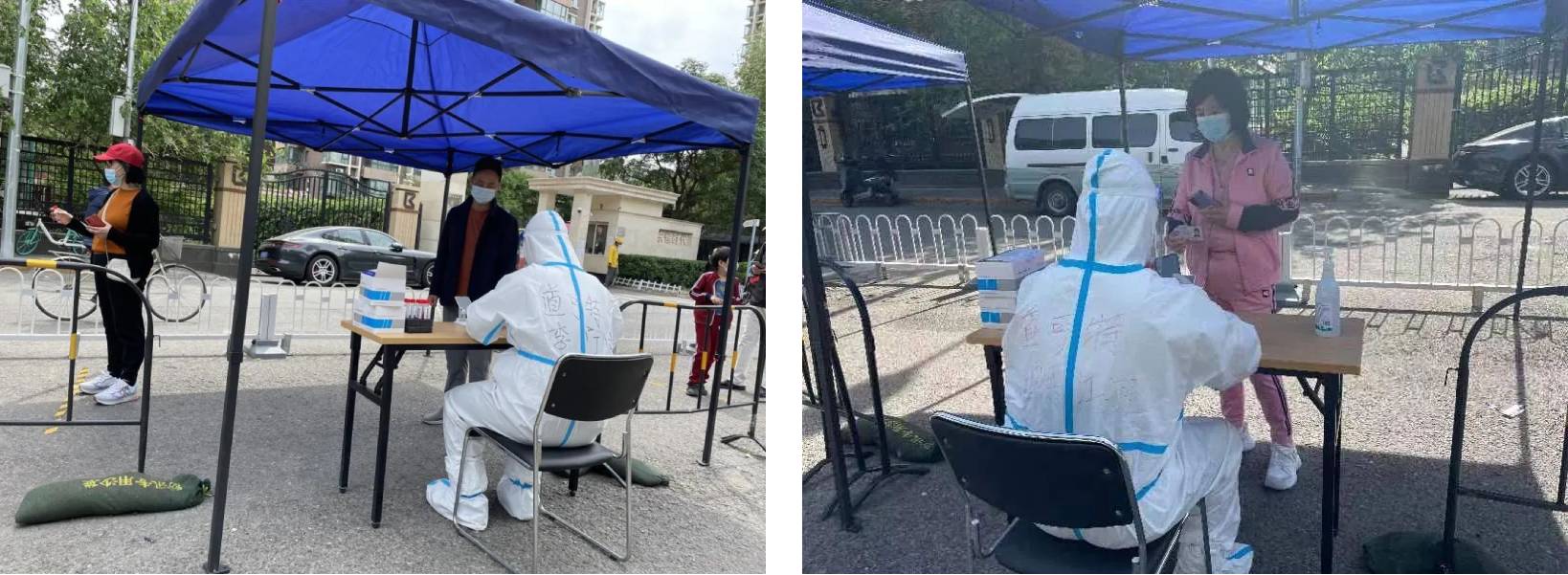 道可特志愿者正在登记核酸检测人员身份信息