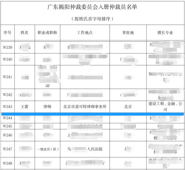 荣誉丨道可特王蕾律师获聘广东揭阳仲裁委员会仲裁员