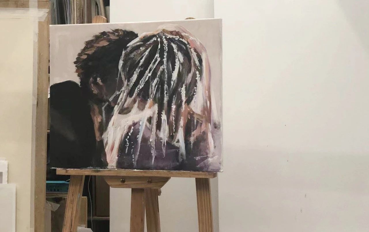 道可特北京办公室 刘欣怡 丙烯画《同行》