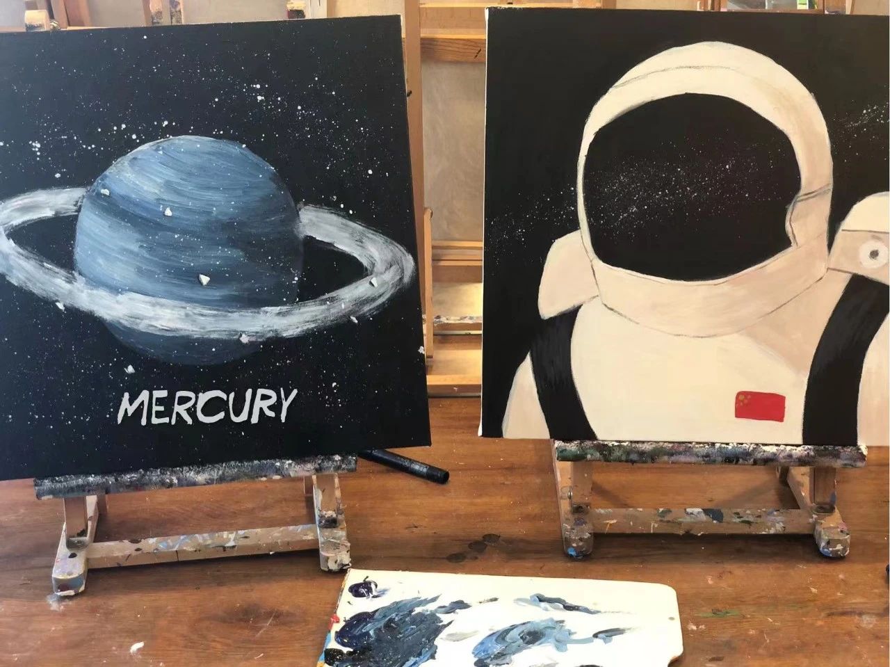 道可特北京办公室 刘欣怡 丙烯画《逐梦星空》