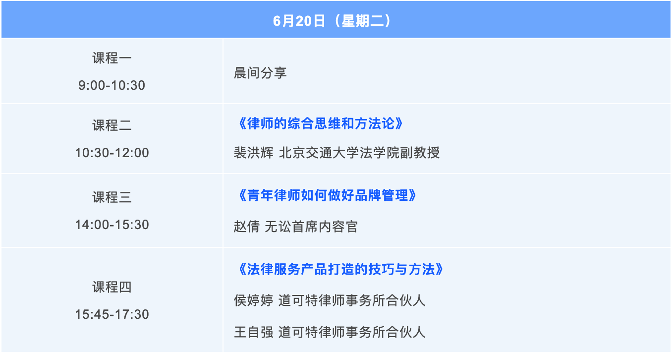 2023年道可特青训营（精英班）课程表